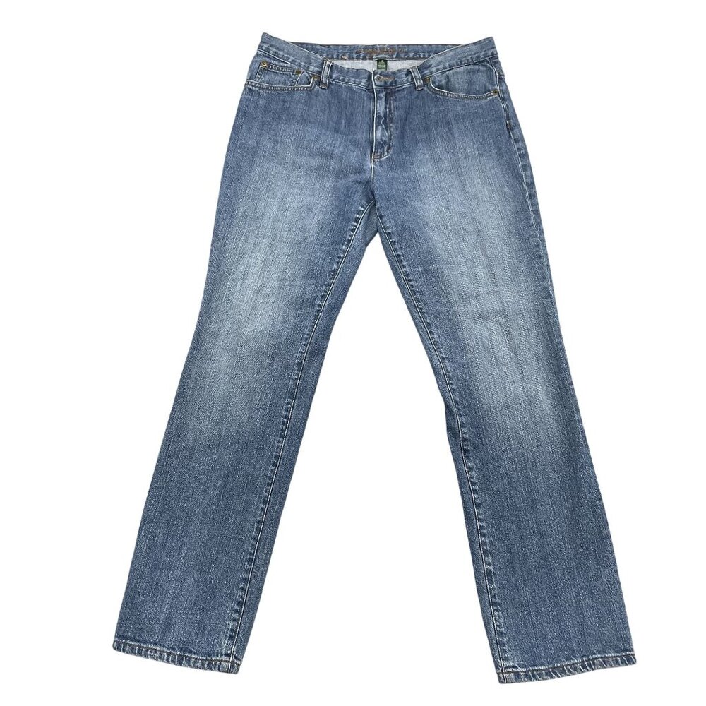Lauren Ralph Lauren Straight Leg Jeans in Medium Blue Wash